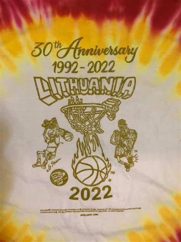 30th Year Lithuania Tie Dye &reg; Slam Dunking Skeleton T-Shirts unveiled I New York&rsquo;s Times Square