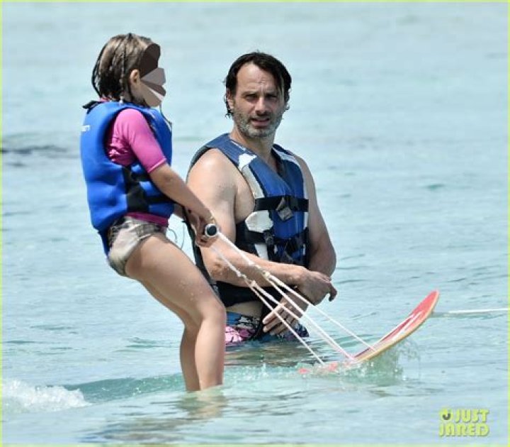 Andrew Lincoln Water Skiis with Kids on Caribbean Vacation! Photo