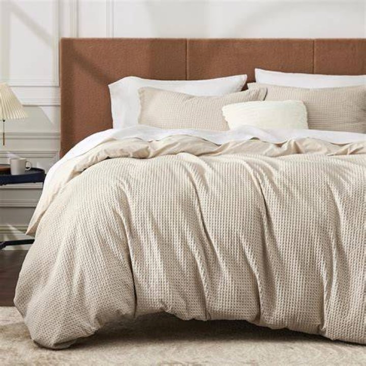 Beige Bedsure Cotton Duvet Cover Queen