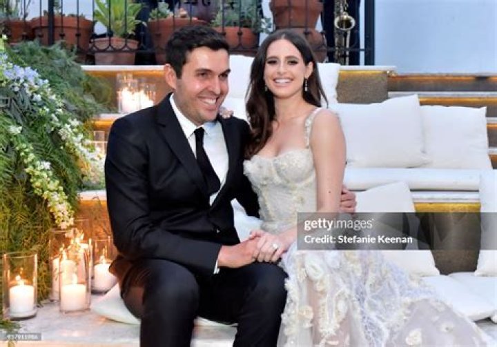 Harrison Refoua and Alexa Dell attend their engagement celebration at