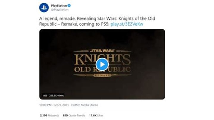 Knights of the Old Republic Remake Gets Concerning Update From PlayStation