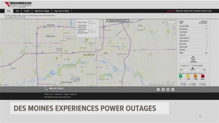 MidAmerican reports isolated power outages