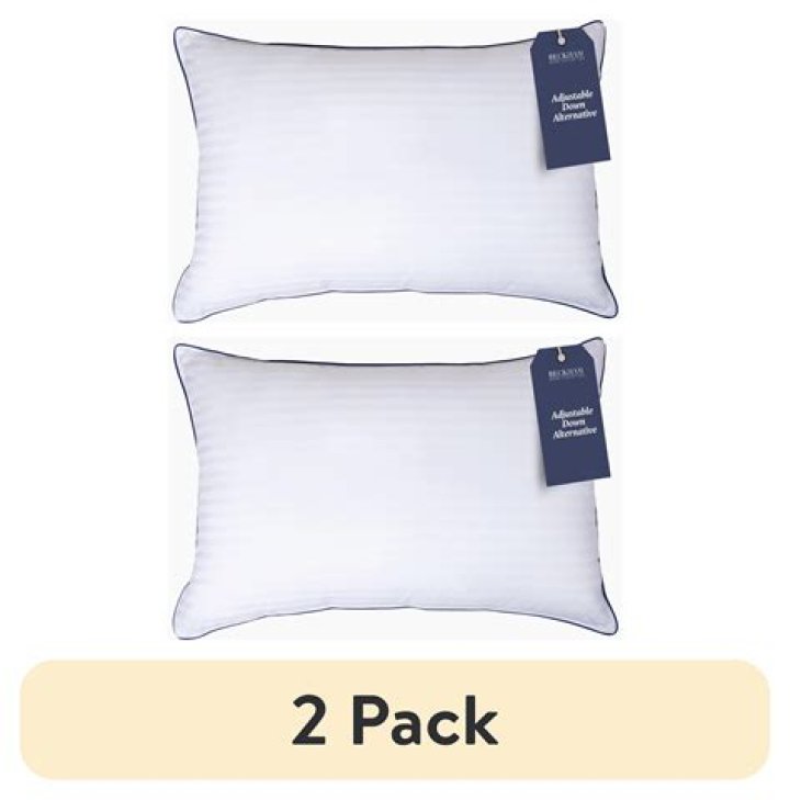 Two stacked Beckham Hotel Collection Bed Pillows