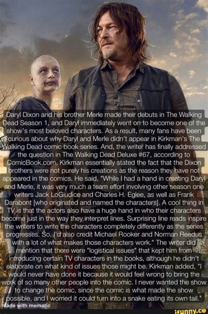 Why Daryl Dixon Never Appeared in The Walking Dead Comics